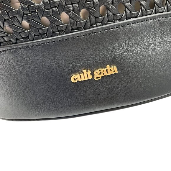 Cult Gaia Black Fifi Woven Leather Mini Backpack main image 13